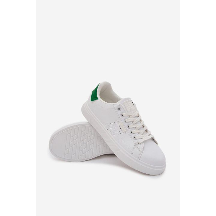 Laisvalaikio batai balti su žalia detalė ekologiškos odos Big Star BIG STAR SHOES