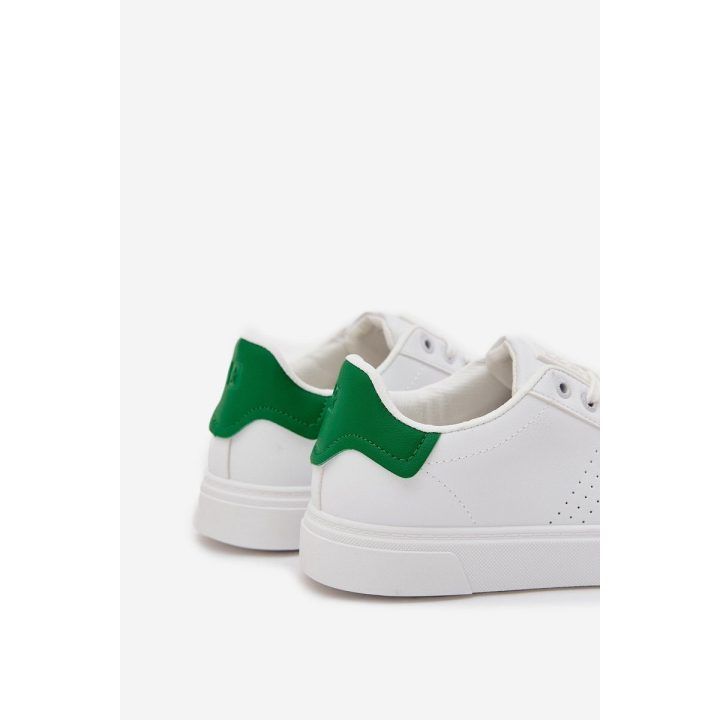 Laisvalaikio batai balti su žalia detalė ekologiškos odos Big Star BIG STAR SHOES