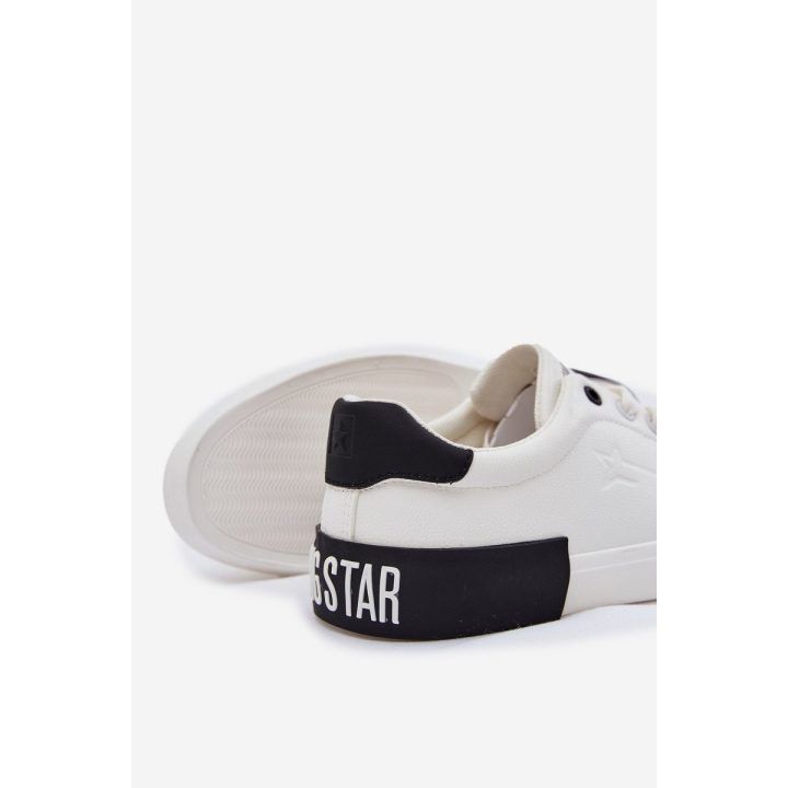 Laisvalaikio batai balti iš ekologiškos odos suvarstomi Big Star BIG STAR SHOES