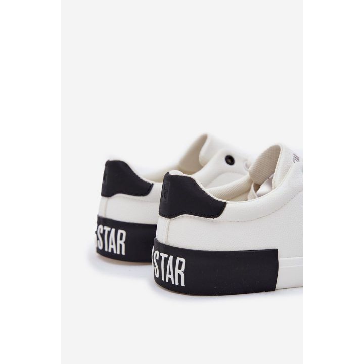 Laisvalaikio batai balti iš ekologiškos odos suvarstomi Big Star BIG STAR SHOES