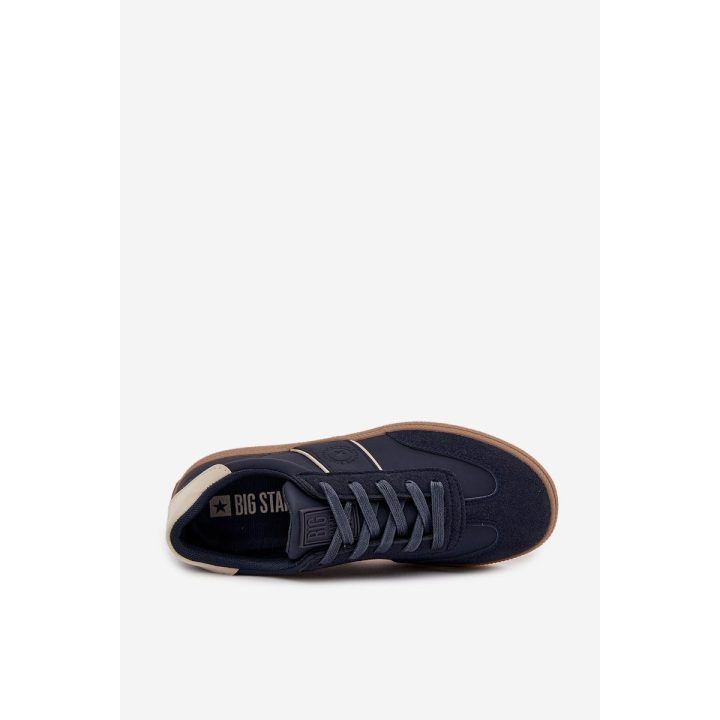 Laisvalaikio batai tamsiai mėlyni iš odos su guminiu padu Big Star BIG STAR SHOES