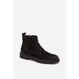 Auliniai batai juodi odiniai pašiltinti su užtrauktuku Big Star BIG STAR SHOES