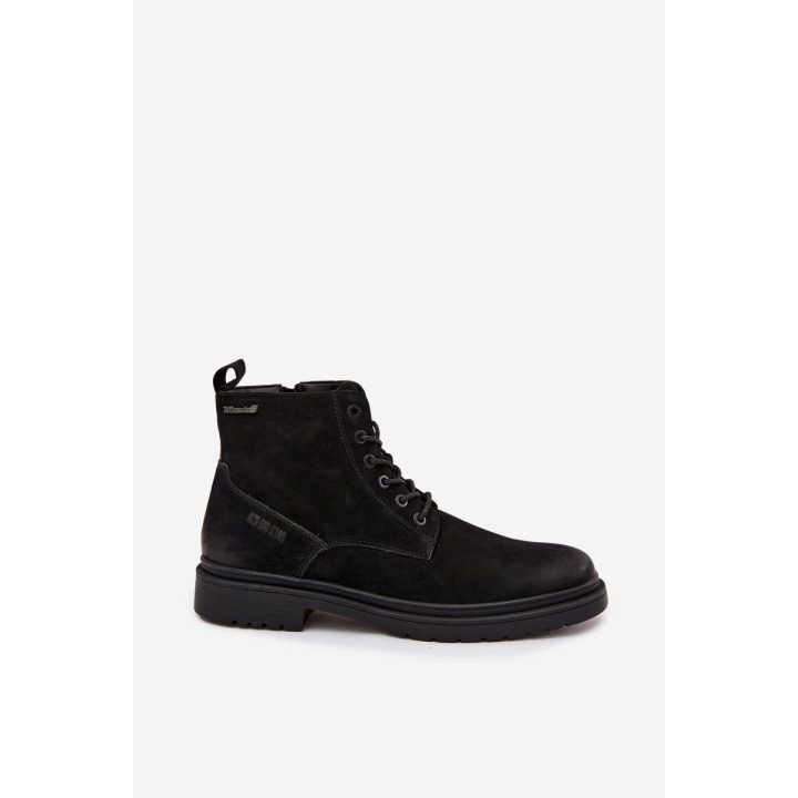Auliniai batai juodi odiniai pašiltinti su užtrauktuku Big Star BIG STAR SHOES