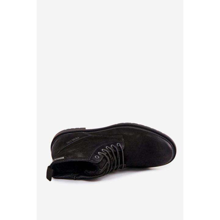 Auliniai batai juodi odiniai pašiltinti su užtrauktuku Big Star BIG STAR SHOES