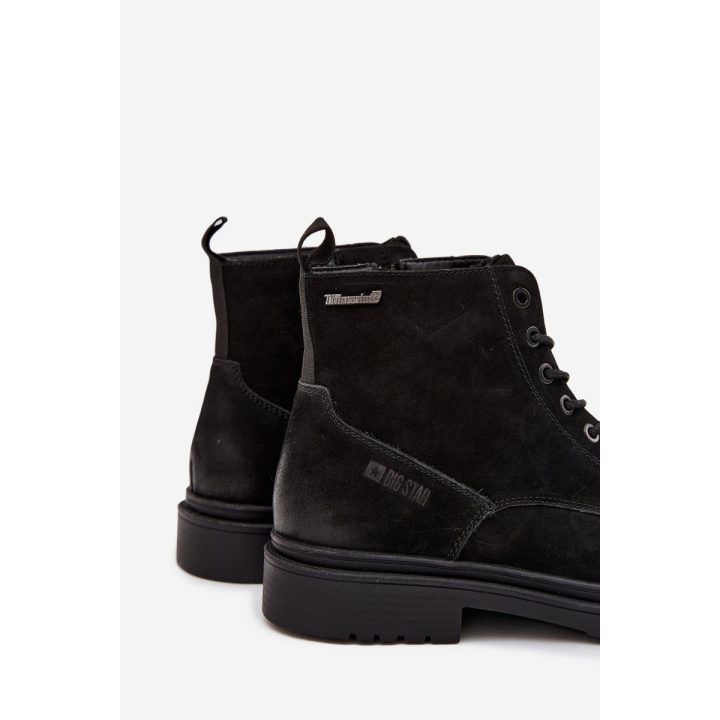 Auliniai batai juodi odiniai pašiltinti su užtrauktuku Big Star BIG STAR SHOES