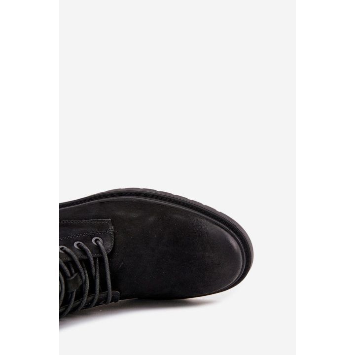 Auliniai batai juodi odiniai pašiltinti su užtrauktuku Big Star BIG STAR SHOES