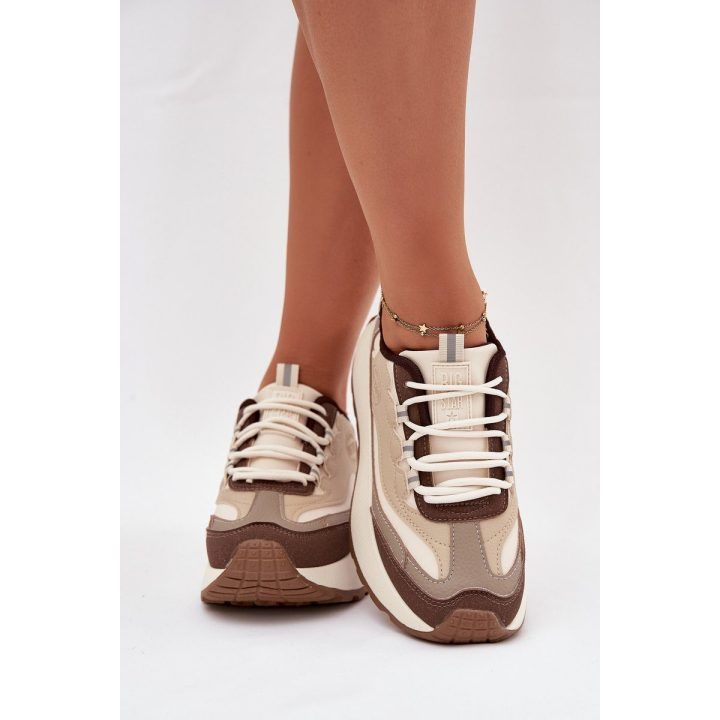 Laisvalaikio batai smėlio spalvos su platforma moterims Big Star BIG STAR SHOES