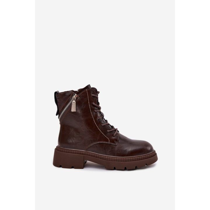 Auliniai batai moteriški rudi oda Big Star BIG STAR SHOES