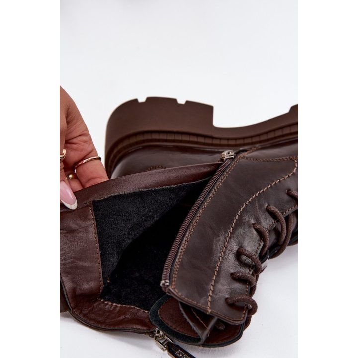 Auliniai batai moteriški rudi oda Big Star BIG STAR SHOES