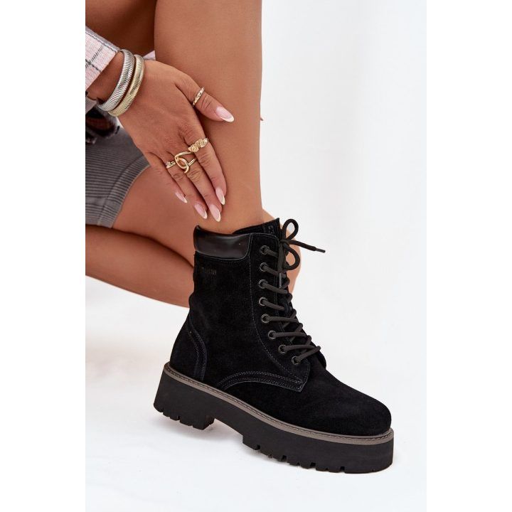 Auliniai batai moteriški juodi versta oda Big Star BIG STAR SHOES
