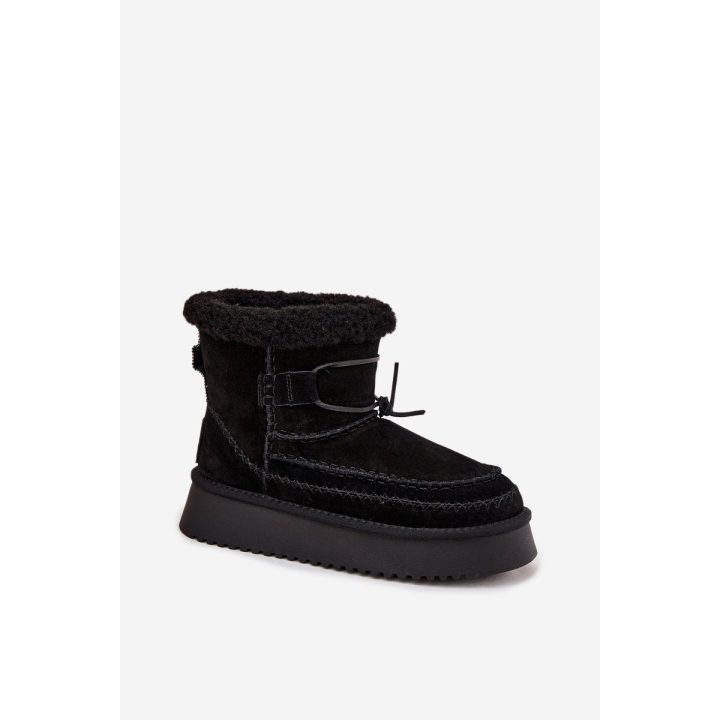 Žieminiai batai moteriški juodi versta oda Big Star BIG STAR SHOES