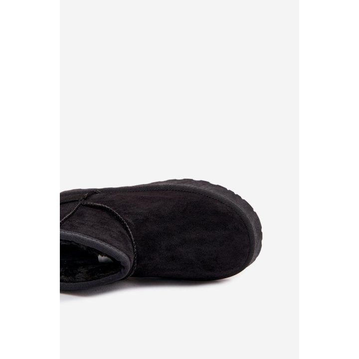 Sniego batai vaikiški juodi pašiltinti kailiu SS374018 BIG STAR SHOES