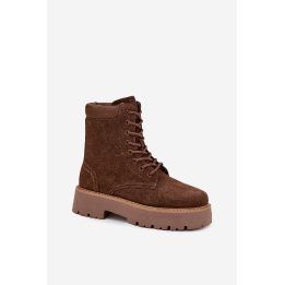 Auliniai batai moteriški rudi versta oda Big Star BIG STAR SHOES
