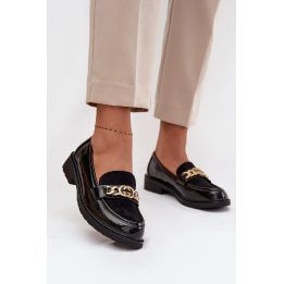 Lakuotos moteriškos juodos loafers tipo basutės S.Barski D&A
