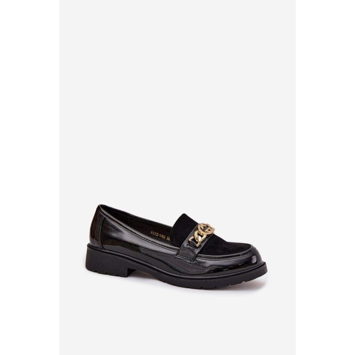 Lakuotos moteriškos juodos loafers tipo basutės S.Barski D&A