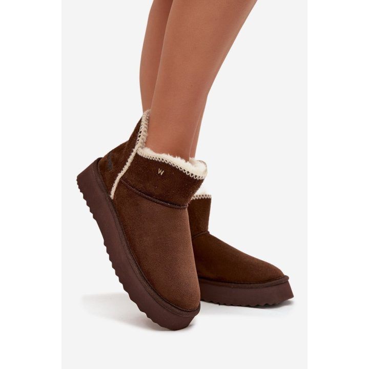 Žieminiai moteriški aulinukai platformoje rudi Wrangler WRANGLER