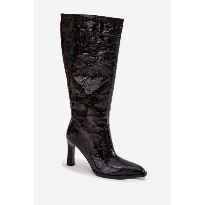 Decorated Patent Leather Women's Heels D&A MR880-055 Black D&A