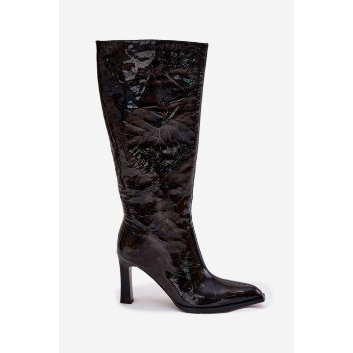 Decorated Patent Leather Women's Heels D&A MR880-055 Black D&A