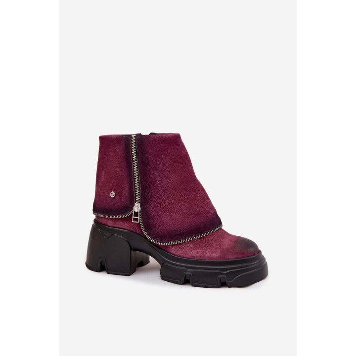 Bordo moteriški aulinukai su atverčiamu aulu Maciejka MACIEJKA
