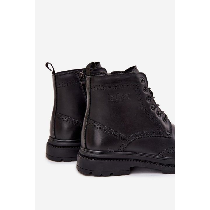 Aulinukai juodi odiniai su dekoratyvinėmis skylutėmis Lee Cooper LEE COOPER