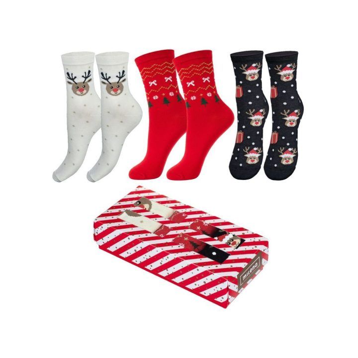 Kojinės kalėdinės rinkinys dėžutėje – jaukumui ir šventinei nuotaikai kasdien. MILENA