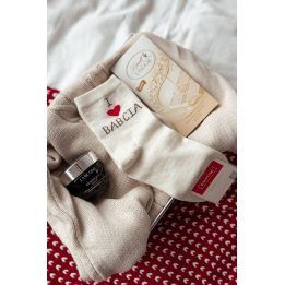 Moteriškos kojinės su užrašu I Love Močiutę ecru MILENA