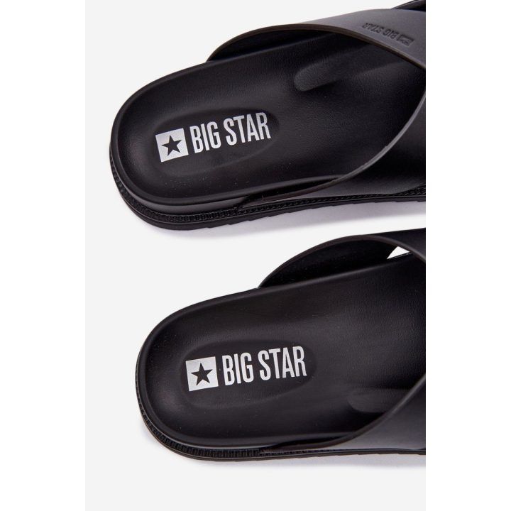 Vyriškos šlepetės iš natūralios odos juodos Big Star BIG STAR SHOES