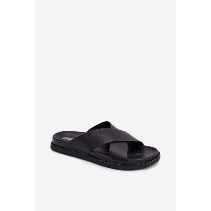 Vyriškos šlepetės iš natūralios odos juodos Big Star BIG STAR SHOES