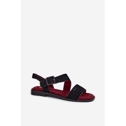 Moteriški sandalai iš zomšos juodos spalvos Big Star BIG STAR SHOES