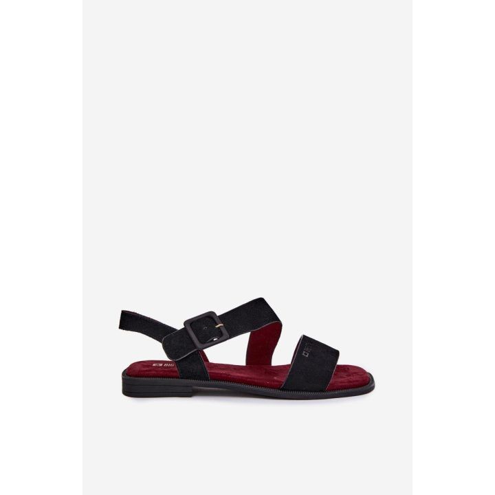 Moteriški sandalai iš zomšos juodos spalvos Big Star BIG STAR SHOES