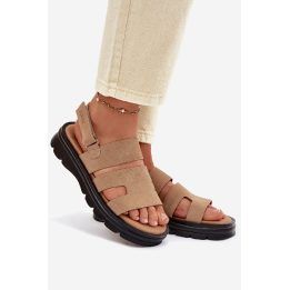Moteriški sandalai iš zomšos smėlio spalvos Big Star BIG STAR SHOES