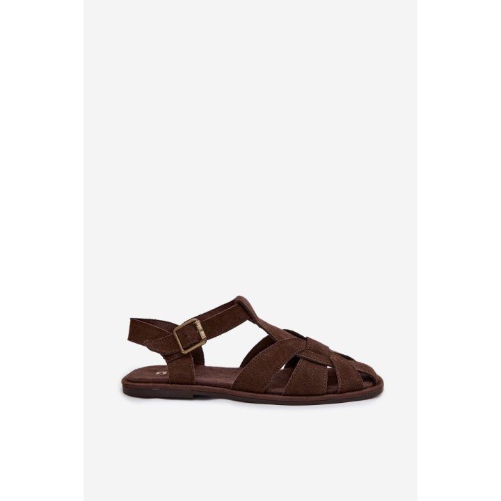 Moteriški sandalai iš natūralios zomšos rudos spalvos Big Star BIG STAR SHOES