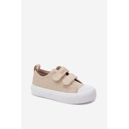 Vaikiški sportbačiai su dviem lipniais dirželiais smėlio spalvos Big Star BIG STAR SHOES