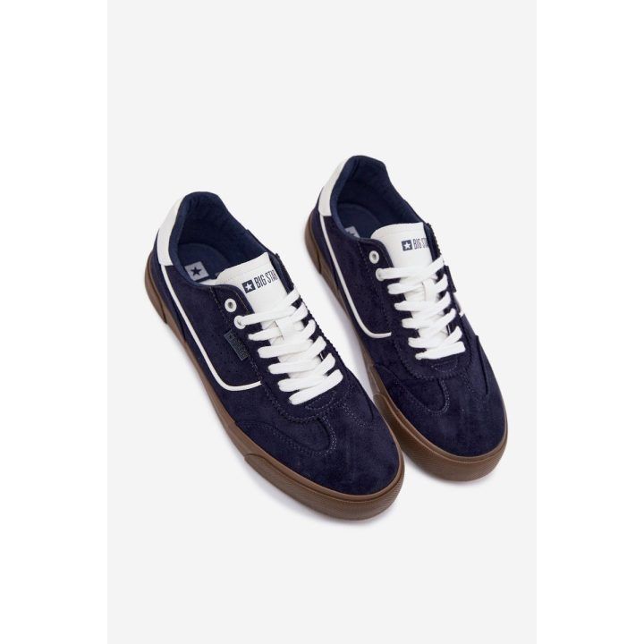 Vyriški sportbačiai iš ekologiškos zomšos tamsiai mėlynos Big Star BIG STAR SHOES