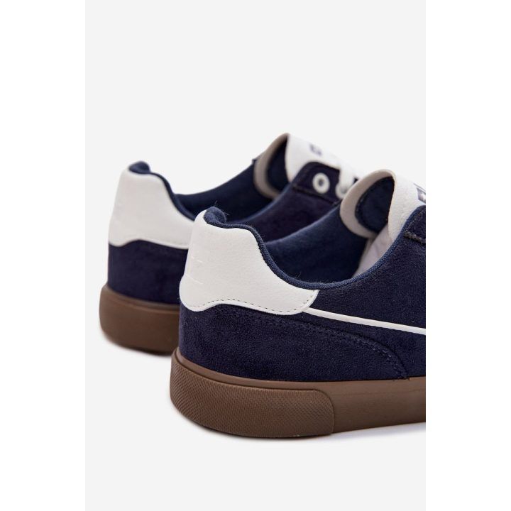 Vyriški sportbačiai iš ekologiškos zomšos tamsiai mėlynos Big Star BIG STAR SHOES