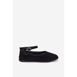 Moteriškos balerinos iš zomšos juodos Big Star BIG STAR SHOES
