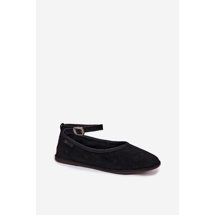 Moteriškos balerinos iš zomšos juodos Big Star BIG STAR SHOES