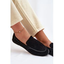 Moteriški mokasinai iš zomšos juodi Big Star BIG STAR SHOES