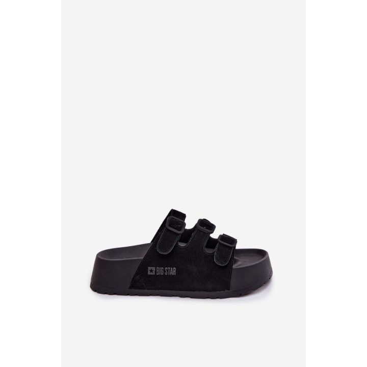 Moteriški platforminiai sandalai iš zomšos juodos Big Star BIG STAR SHOES