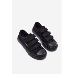 Vaikiški sportbačiai su trimis lipdukiniais užsegimais juodos spalvos Big Star BIG STAR SHOES