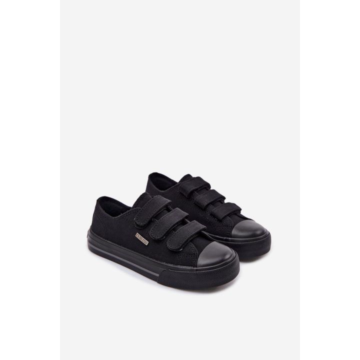 Vaikiški sportbačiai su trimis lipdukiniais užsegimais juodos spalvos Big Star BIG STAR SHOES