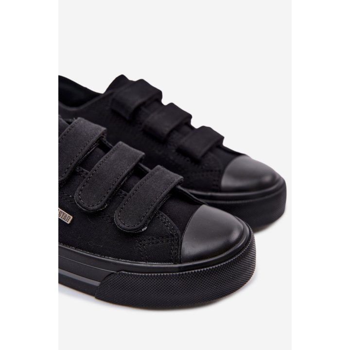 Vaikiški sportbačiai su trimis lipdukiniais užsegimais juodos spalvos Big Star BIG STAR SHOES