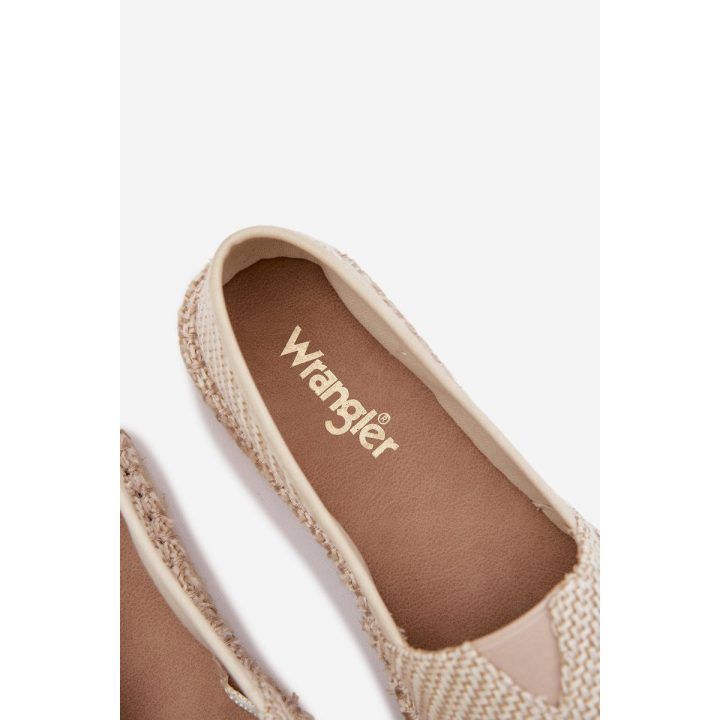 Šviesiai smėlio spalvos moteriškos espadrilės Wrangler su platforma WRANGLER