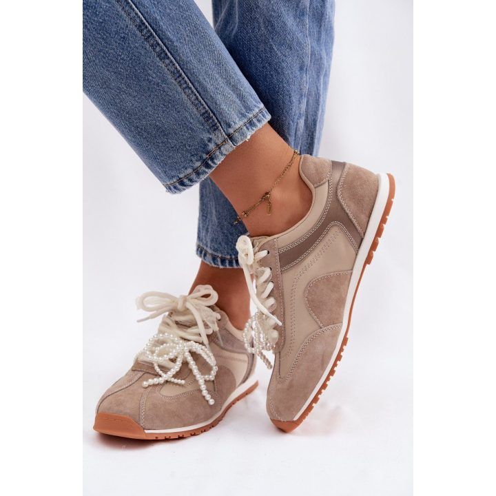 Smėlio spalvos moteriški zomšiniai sportbačiai Big Star BIG STAR SHOES