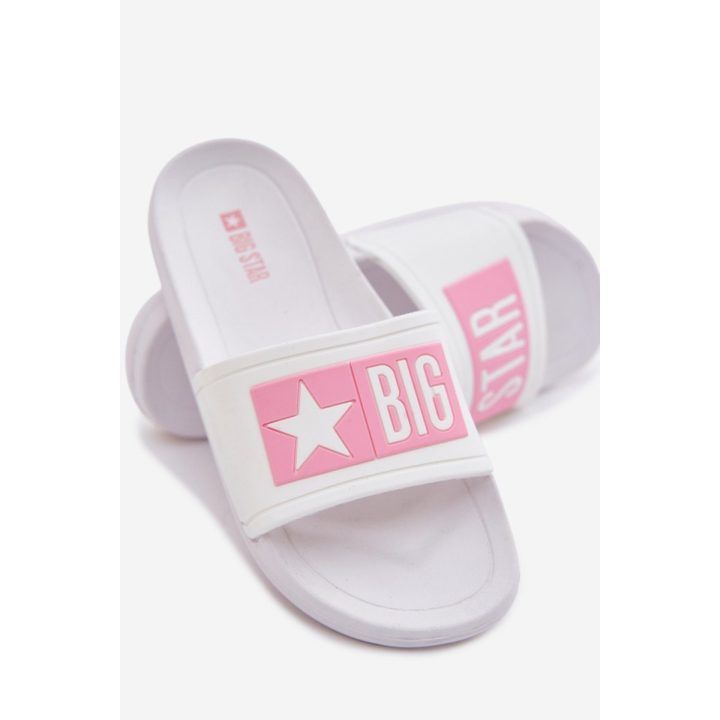Baltos rožinės vaikiškos šlepetės Big Star BIG STAR SHOES