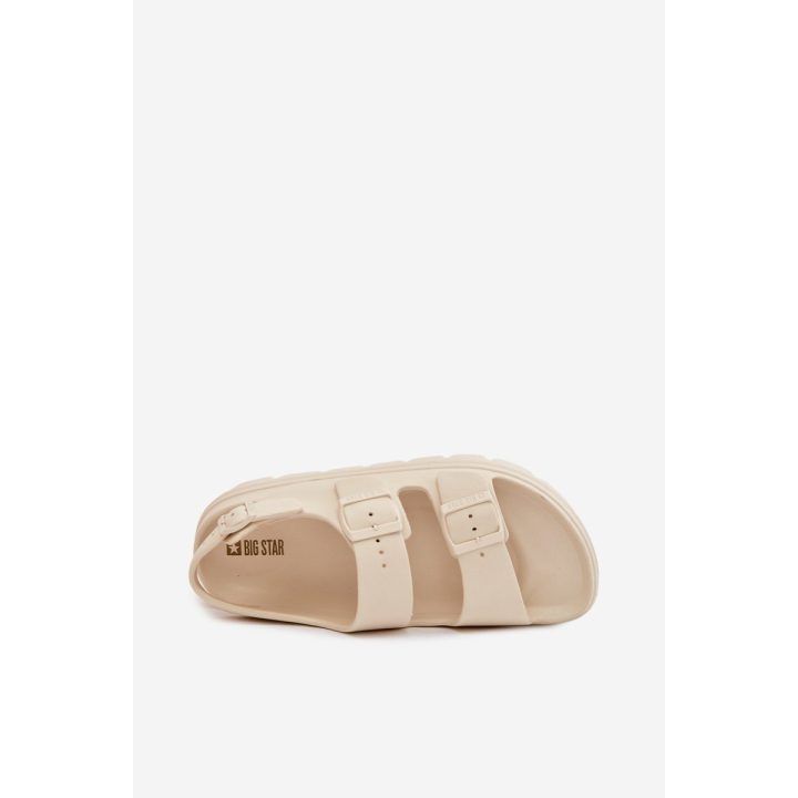 Šviesiai smėlio spalvos moteriški sandalai ant platformos BIG STAR SHOES