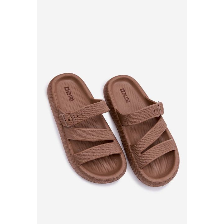 Rudos moteriškos šlepetės su sagtimi BIG STAR SHOES