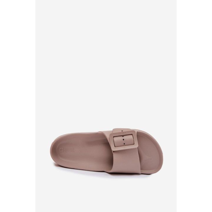 Tamsiai smėlio spalvos moteriškos šlepetės ant platformos Big Star BIG STAR SHOES