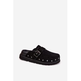 Juodos moteriškos šlepetės ant platformos su kniedėmis Big Star BIG STAR SHOES