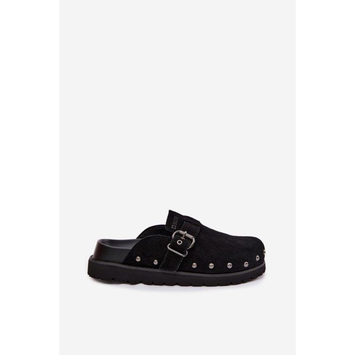 Juodos moteriškos šlepetės ant platformos su kniedėmis Big Star BIG STAR SHOES